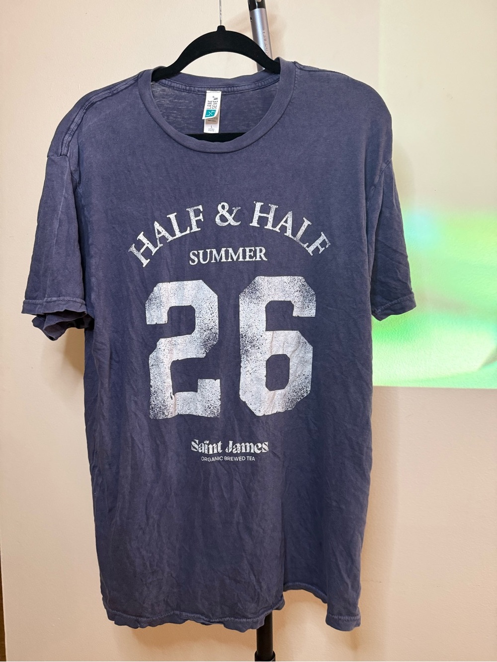 Gildan Navy Blue 'Half & Half Summer 26' Graphic Tee